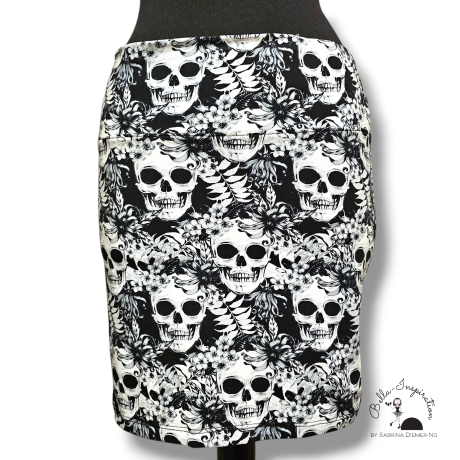 Rock Minirock Totenkopf weiß Gothic Skull