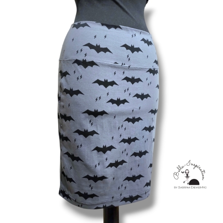 Rock Minirock Fledermaus grau Bat Gothic