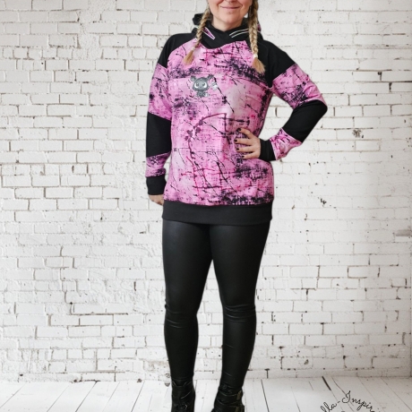 Raglanhoodie Kapuze pink