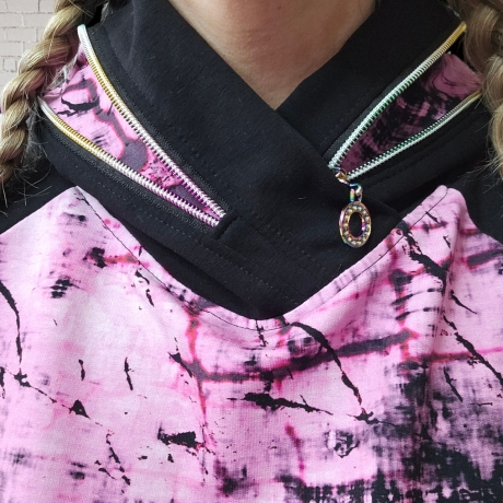 Raglanhoodie Kapuze pink