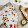 Babystrampler Mädchen Rehe Rehkitz Rosen I Weiß rosa I Strampler