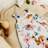 Babystrampler Mädchen Rehe Rehkitz Rosen I Weiß rosa I Strampler
