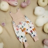 Babystrampler Mädchen Rehe Rehkitz Rosen I Weiß rosa I Strampler