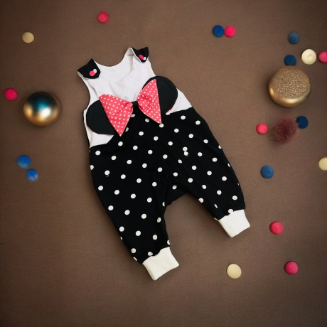 Strampler Maus Polkadots Kleidungsset Baby Onsie Schleife