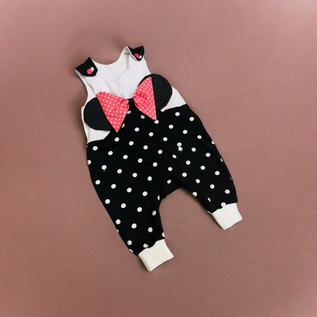 Strampler Maus Polkadots Kleidungsset Baby Onsie Schleife