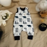 Strampler Baby Junge Bär I Strampelanzug grau blau Abenteuer