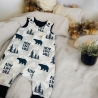 Strampler Baby Junge Bär I Strampelanzug grau blau Abenteuer