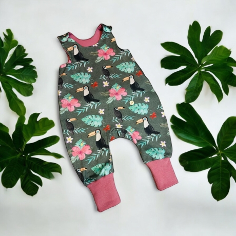 Strampler Baby Mädchen Tukane tropisch Dschungel Strampelanzug