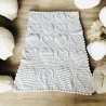 Babydecke gehäkelt weiß Herzen Häkeldecke Krabbeldecke Taufe