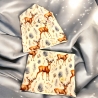 Mütze und Loop Set Mädchen Hirsche weiß Mütze Jersey Halssocke