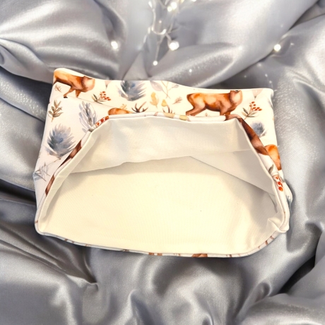Mütze und Loop Set Mädchen Hirsche weiß Mütze Jersey Halssocke