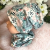 Mütze und Loop Set Mädchen zartes Muster rosa petrol Mütze Jersey