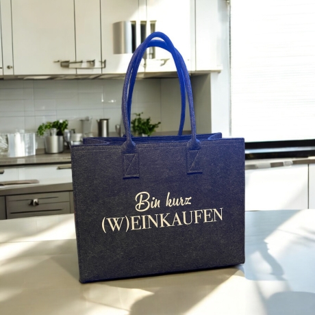 Shopper Einkaufstasche Filz Wein