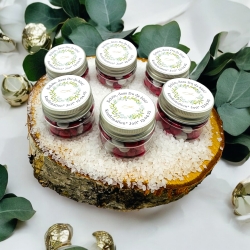 Personalisierte Gastgeschenke im Eukalyptus-Design – zur Taufe