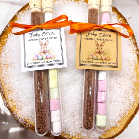 Ostergeschenk Set – Reagenzgläser mit Kakao & Marshmallows