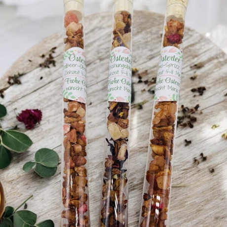 Ostergeschenk Tee- Reagenzglas mit duftendem Tee, Hoppelhasen Tee