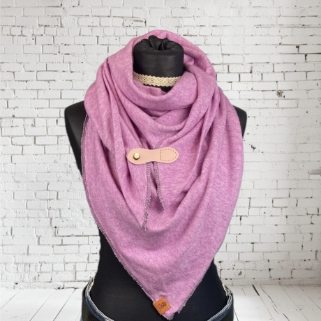 Wickelschal Halstuch XL Strickjersey beere