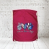 Rucksack Turnbeutel Stoffbeutel Peace Love Dogs pink