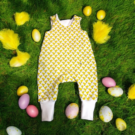 Ostern Babystrampler Küken Strampler ohne Fuß Geschenkset Mütze