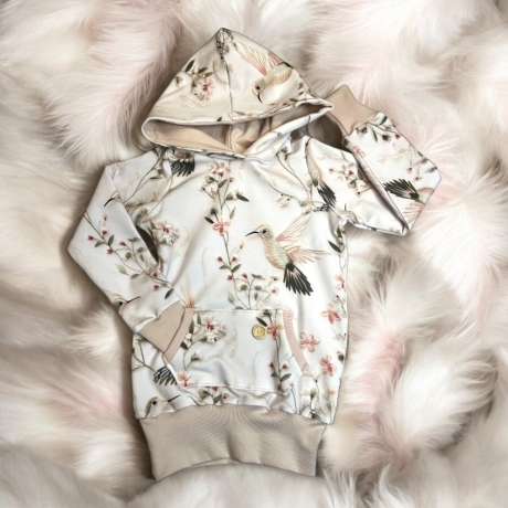 Kapuzenpullover Frühling Mädchen Sweatshirt mit Kapuze Kolibri 