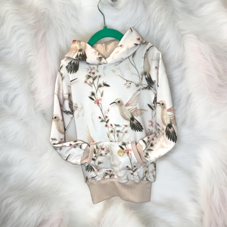 Kapuzenpullover Frühling Mädchen Sweatshirt mit Kapuze Kolibri 