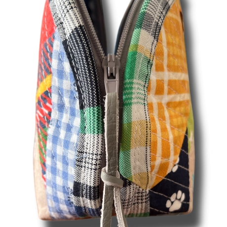 Handgemachte Patchwork Kosmetiktasche Fein abgesteppt Unikat 
