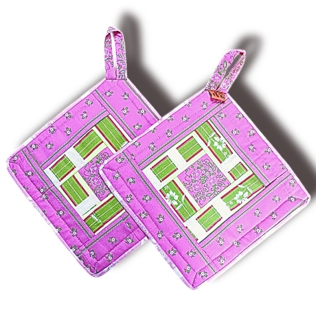 1 Paar Patchwork Topflappen Handmade im Allgäu
