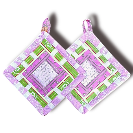 1 Paar Patchwork Topflappen Handmade im Allgäu