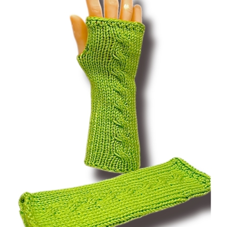 Handgestrickte Arm Stulpen „Alura“ – Seide, Wolle & Kaschmir