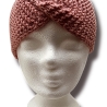 Handgestricktes Stirnband „Amarina“ aus Merinowolle – Altrosa