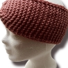 Handgestricktes Stirnband „Amarina“ aus Merinowolle – Altrosa