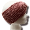 Handgestricktes Stirnband „Amarina“ aus Merinowolle – Altrosa