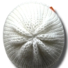 Handgestrickte, doppellagige Wollmütze  – Wollweiß