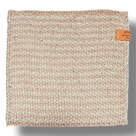 Handgestricktes Spültuch „Alpenmasche“ 100% BW, Beige/Braun