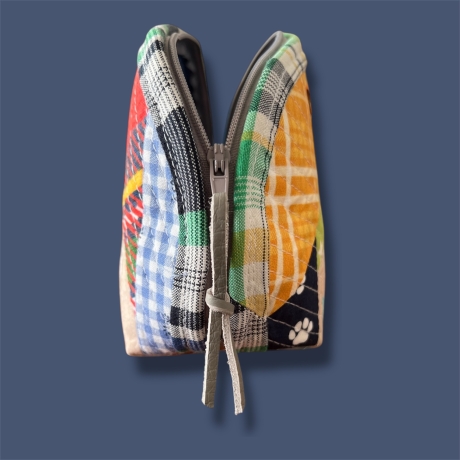 Handgemachte Patchwork Kosmetiktasche Fein abgesteppt Unikat 