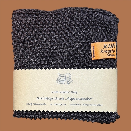 Handgestricktes Spültuch Baumwolle, aus dem Allgäu