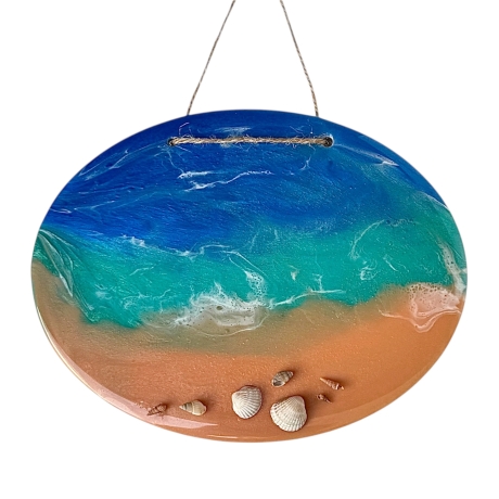 Ozean Wanddeko, Resin Art, Meer Deko zum Aufhängen,Wellen