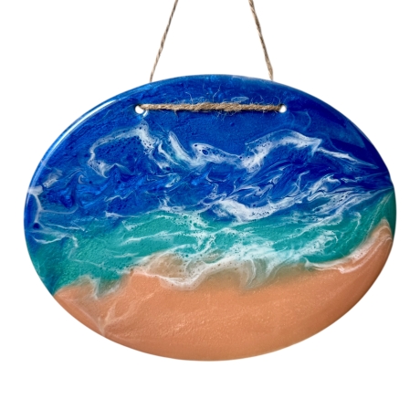 Ozean Wanddeko, Resin Art, Meer Deko zum Aufhängen,Wellen