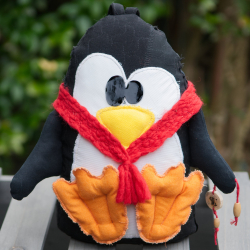 UPCYCLING Türstopper Pinguin mit Trageschlaufe