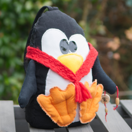 UPCYCLING Türstopper Pinguin mit Trageschlaufe