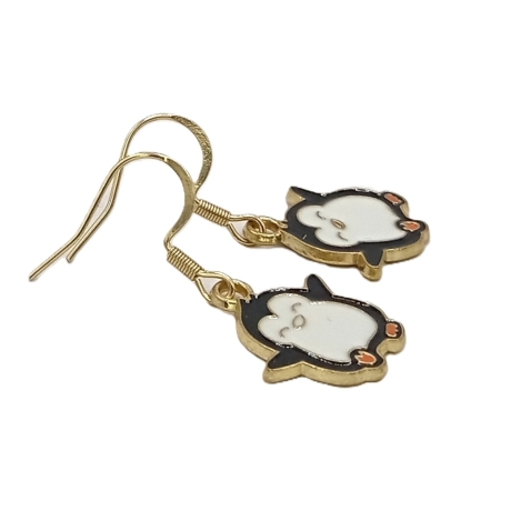 Pinguin Ohrringe Emaille Edelstahl Ohrhänger