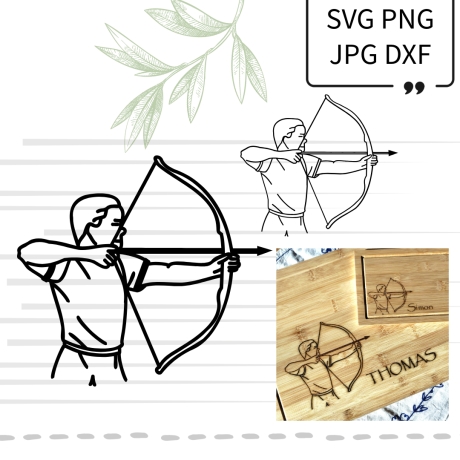 Plotterdatei Plott Laser Motiv Bogenschütze