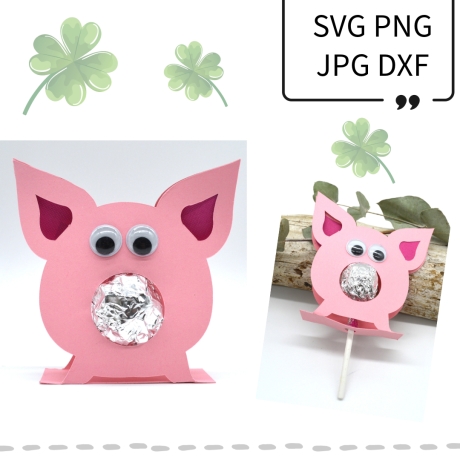 Plotterdatei Schwein Glücksbringer für Schokopralinen