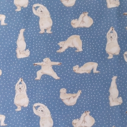 Druckstoff Polar Friends Yoga Bären blau
