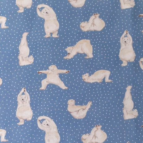 Druckstoff Polar Friends Yoga Bären blau