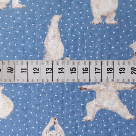 Druckstoff Polar Friends Yoga Bären blau
