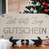 Holzkarte für Gutschein / Zeit statt Zeug