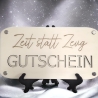 Holzkarte für Gutschein / Zeit statt Zeug