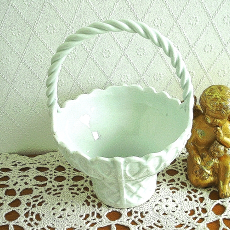 Vintage Henkelkörbchen aus Keramik aus den 70er Jahren