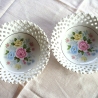Vintage Durchbruchschälchen - 2er Set - Blumendekor 70er Jahre